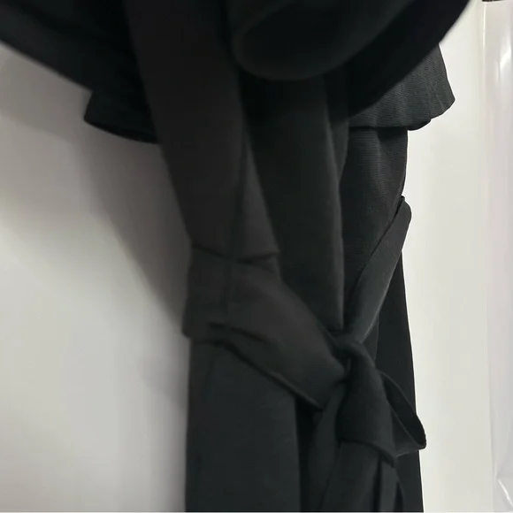 ARITZIA Babaton Black Flutter Jumpsuit Sz 8 Self Tie Belt Resort Party Pretty - Picture 5 of 16